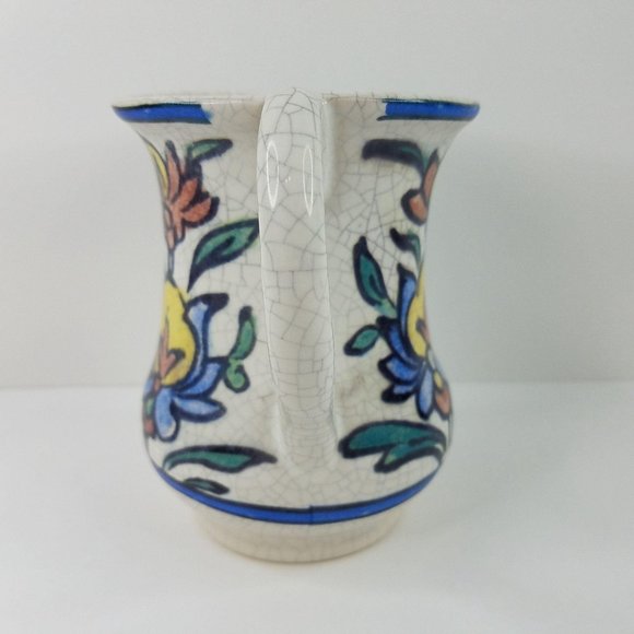 Pottery Barn Creamer Pitcher Vase Iznik Stoneware Turkish Crackleware 5" - Picture 5 of 7